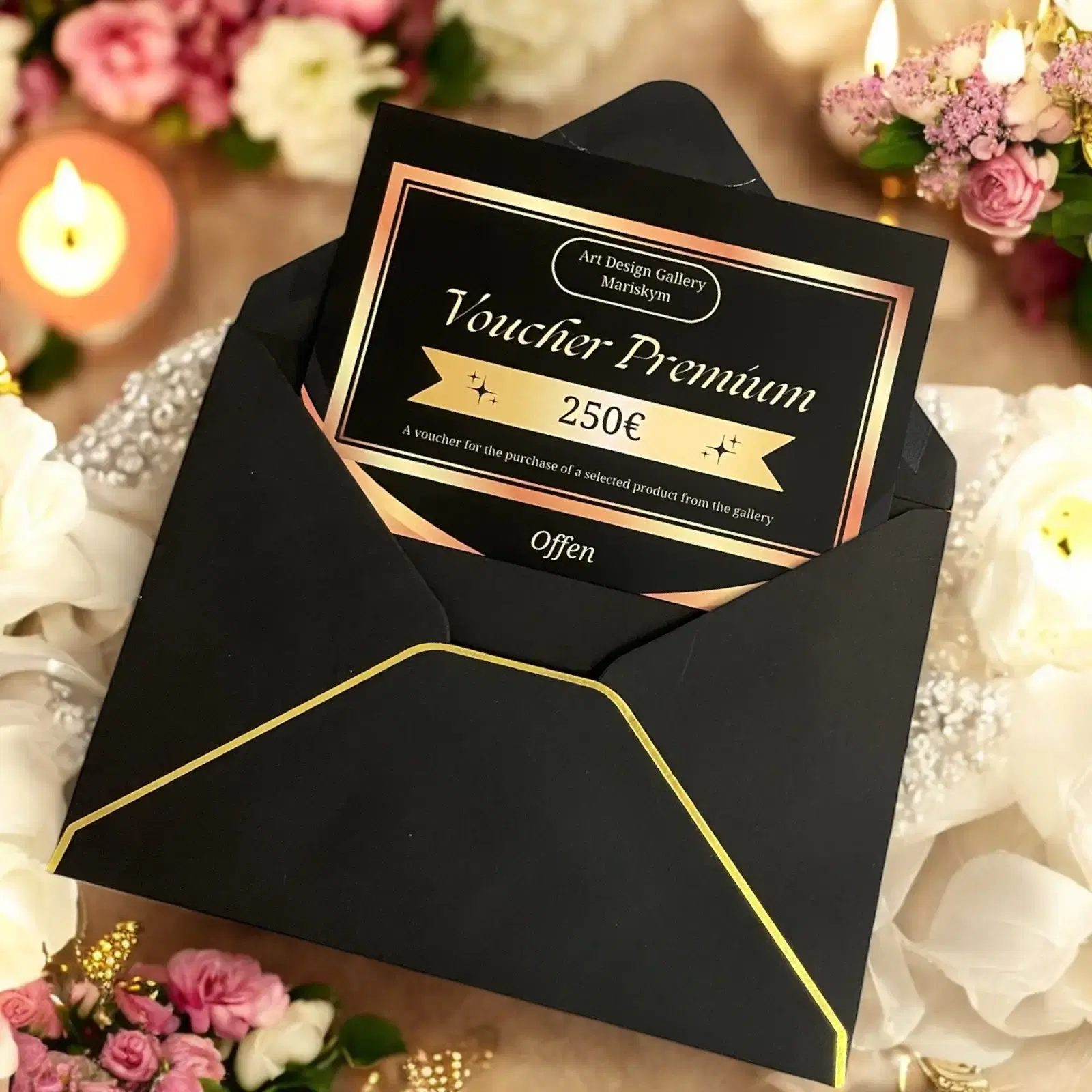 Main artwork or textil design products with a specific technique and the name Voucher Premium