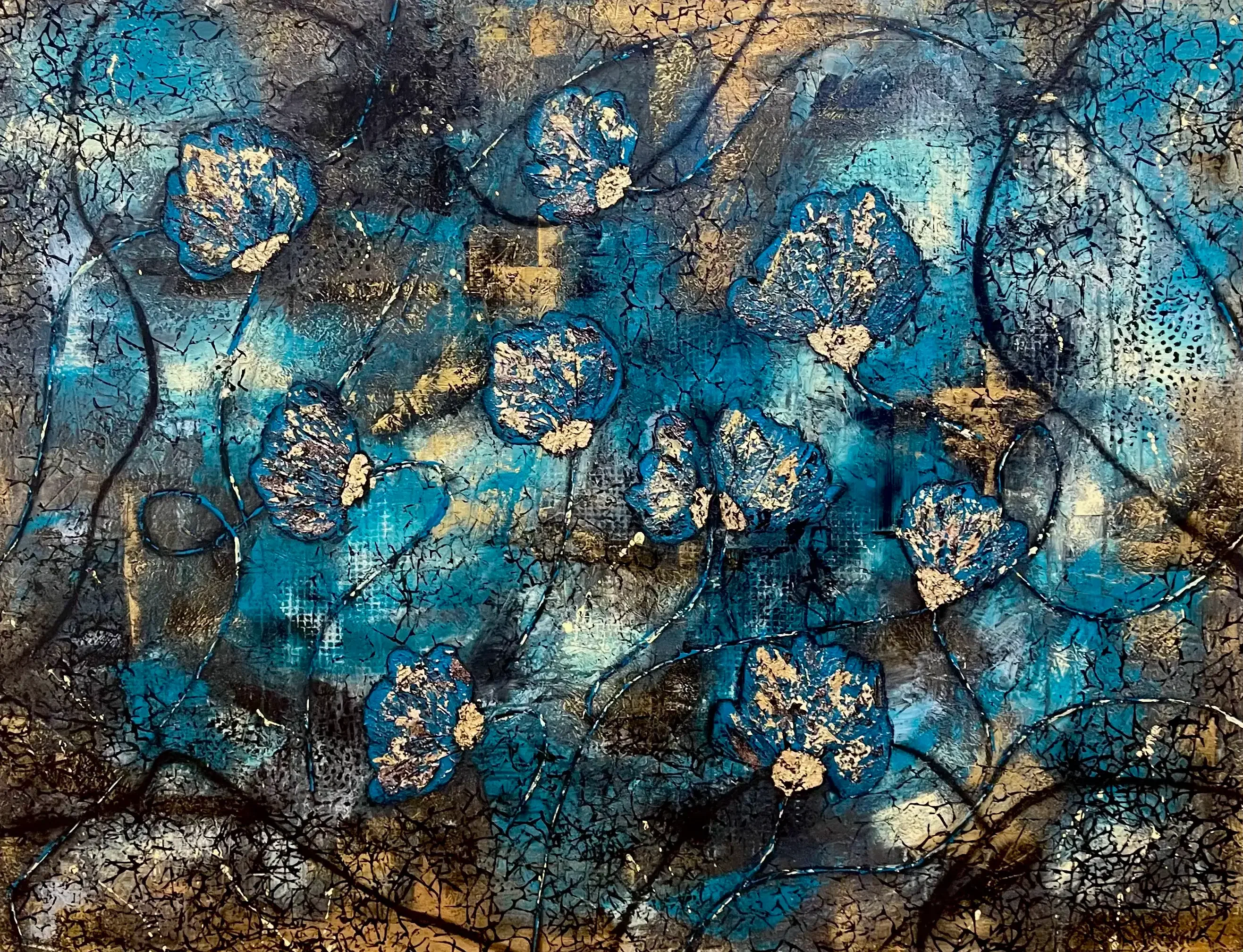 Artwork or textile design products with a specific technique and the name „Pragnienie” 2024