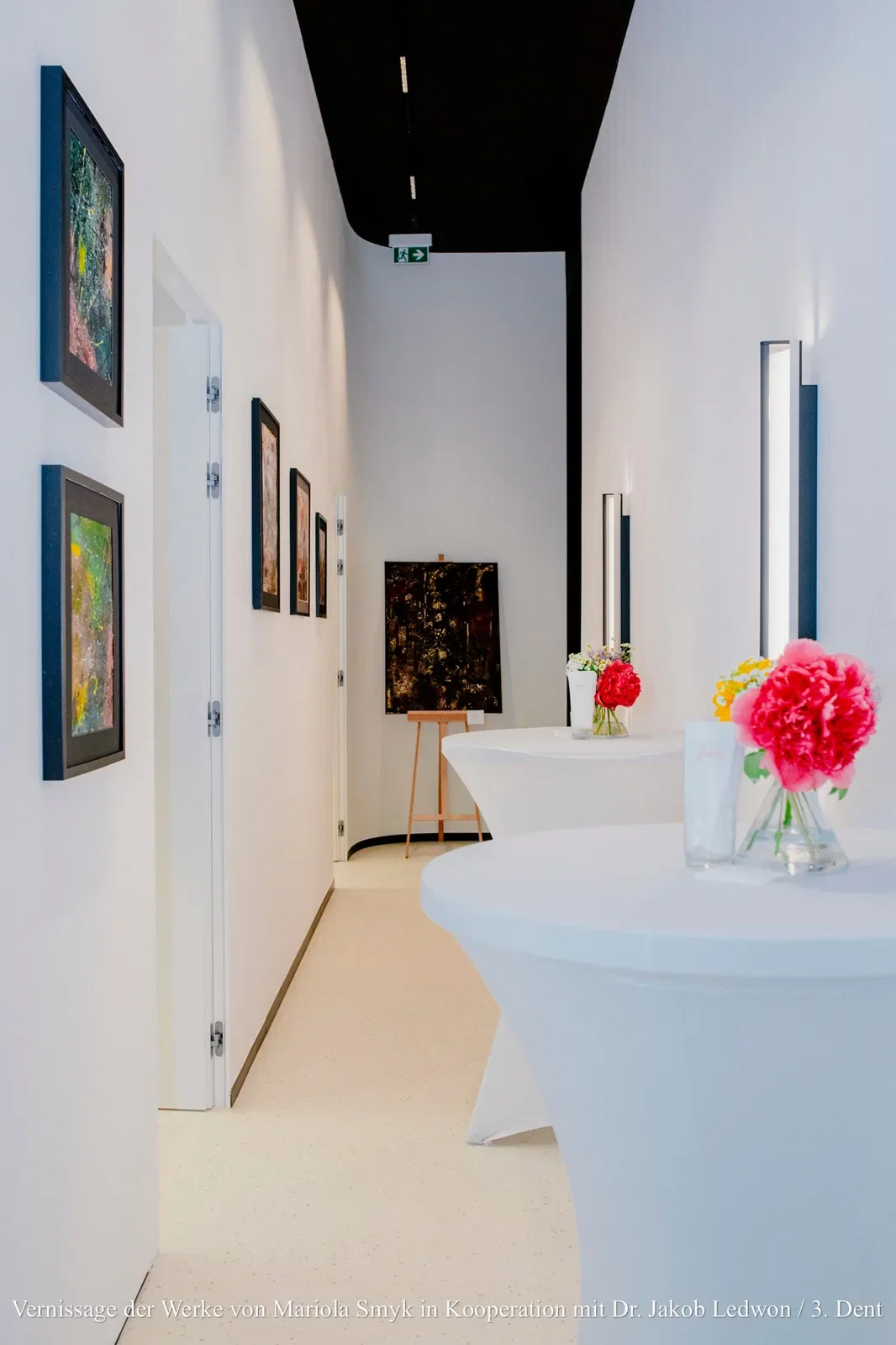 Assortment of Acrylic Art, Pouring Artwork, Textile Design Products, Apaszki Scarves, and Pareo in Gallery Showcase